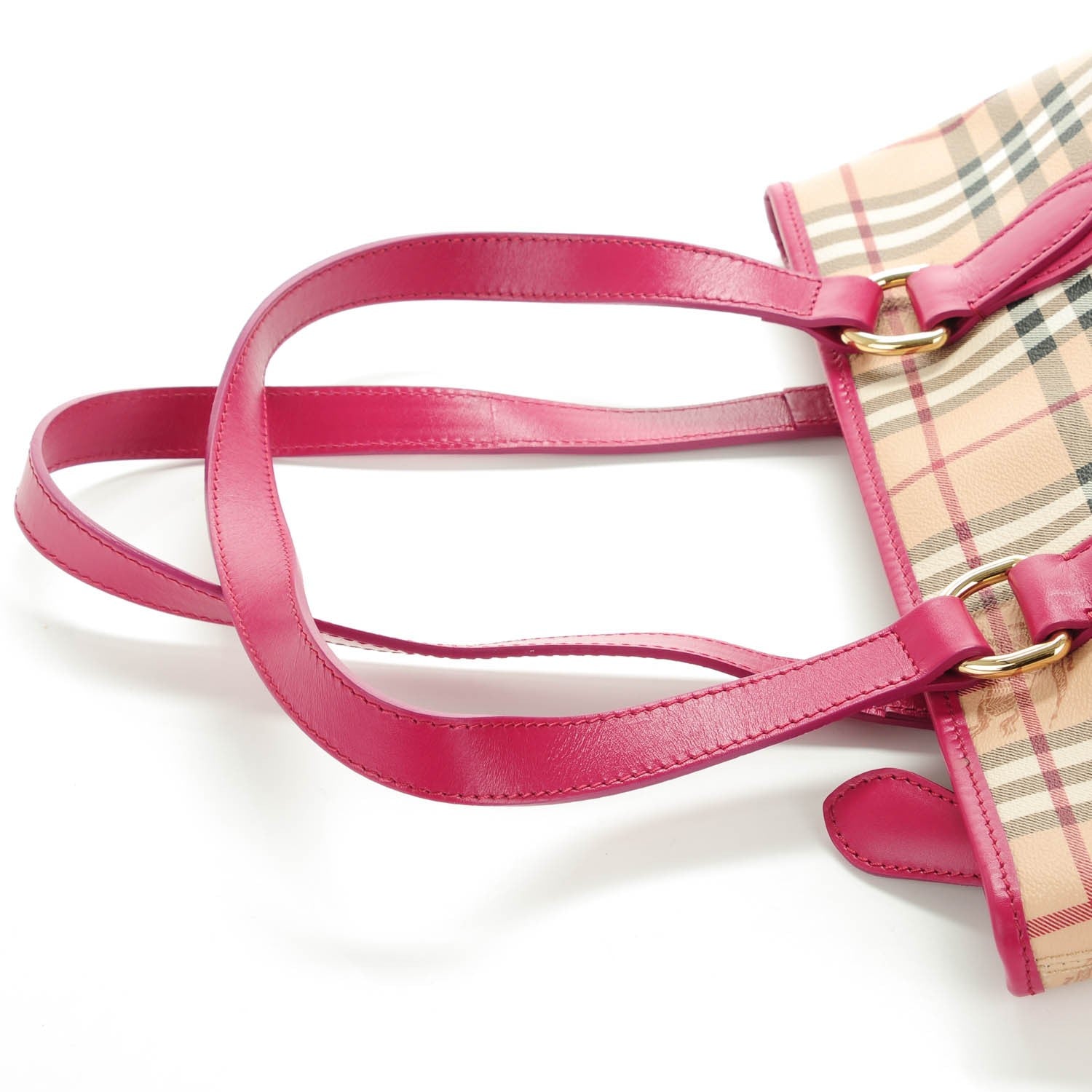 Burberry Haymarket Check Medium Regent Tote Dark Pink 10 of 11