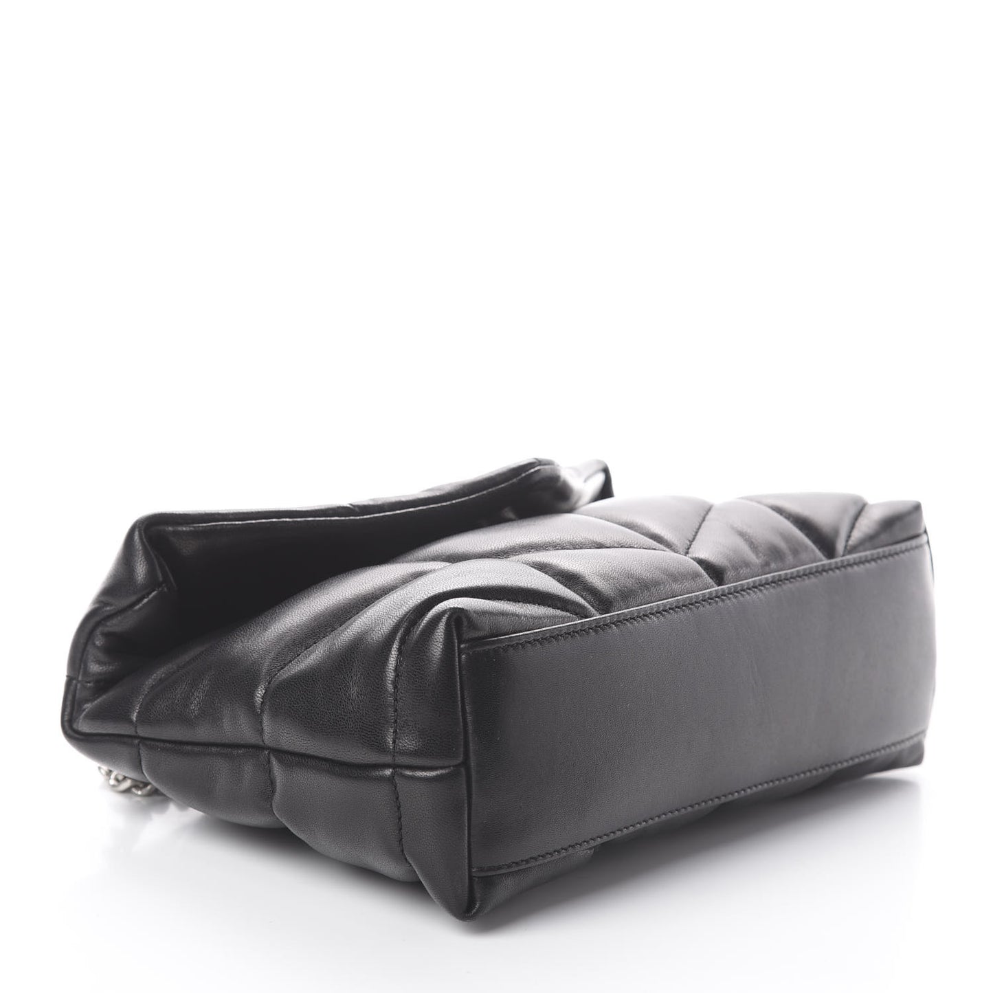 Lambskin Quilted Toy Loulou Puffer Monogram Chain Satchel Black
