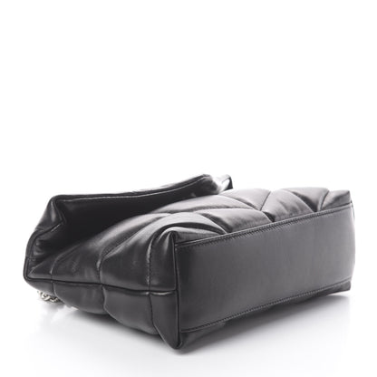 Saint Laurent Lambskin Quilted Toy Loulou Puffer Monogram Chain Satchel Black 3 of 7