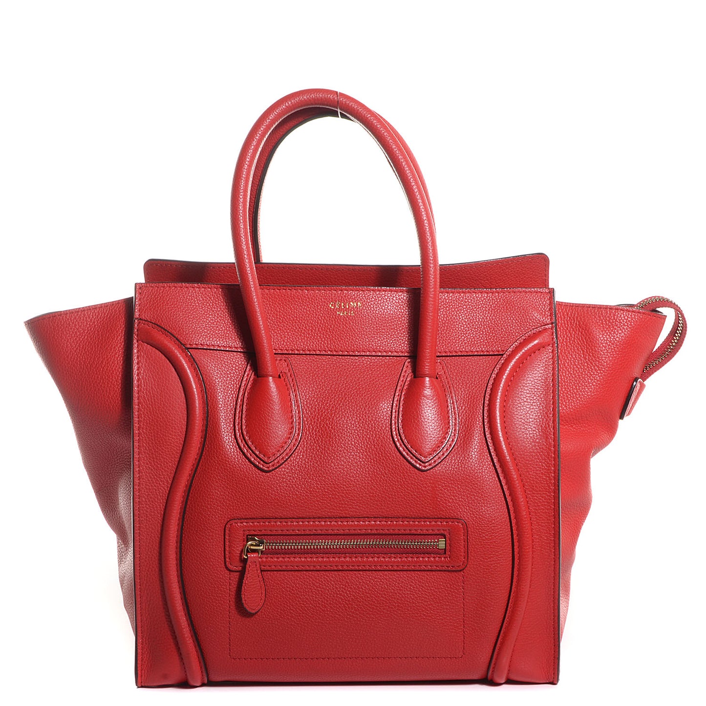 Drummed Calfskin Mini Luggage Coquelicot