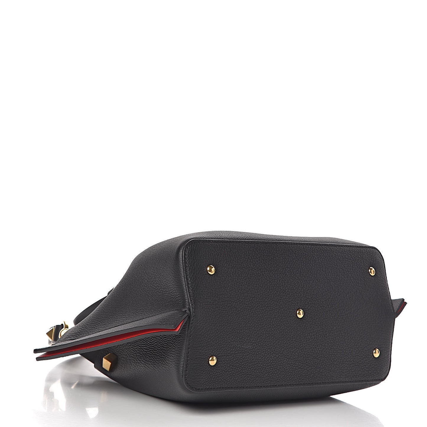 Grainy Calfskin Small VLogo Escape Shopper Black
