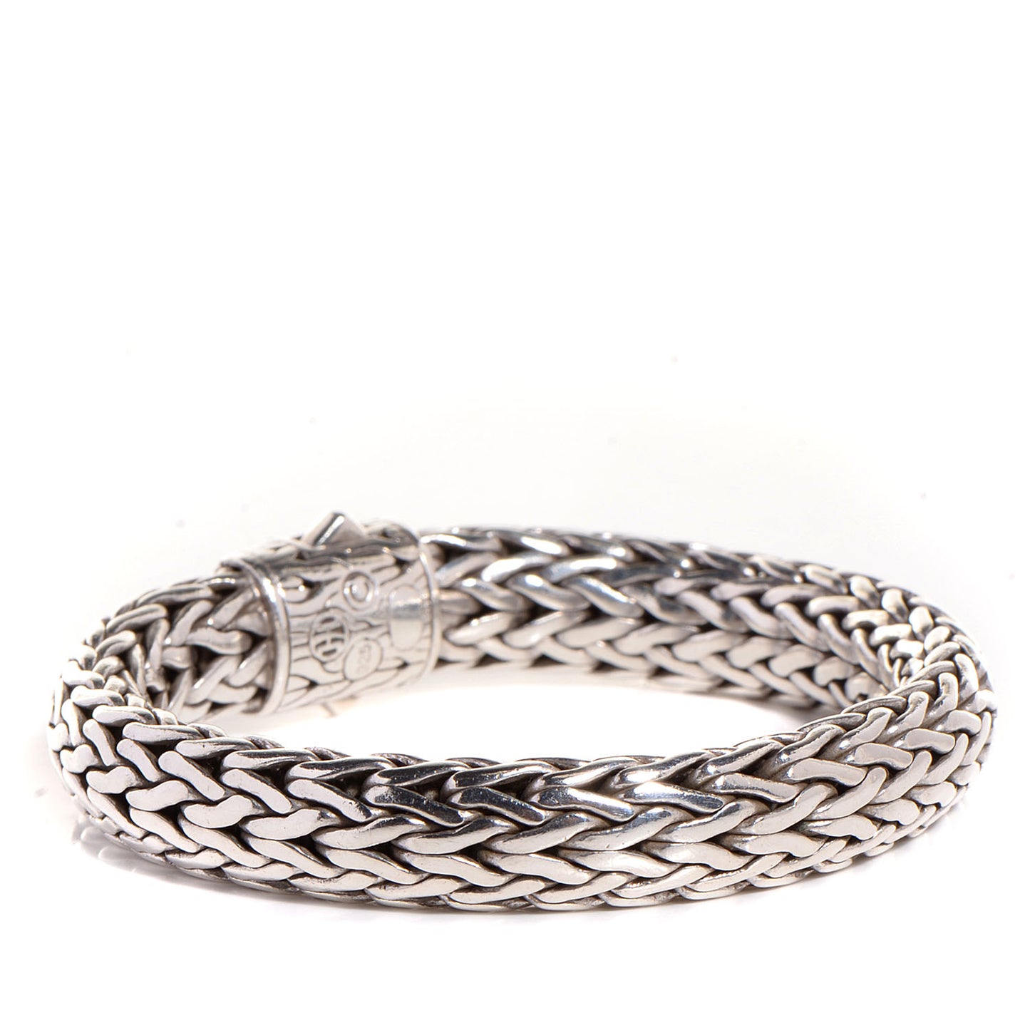 Sterling Silver Diamond 11mm Classic Chain Bracelet
