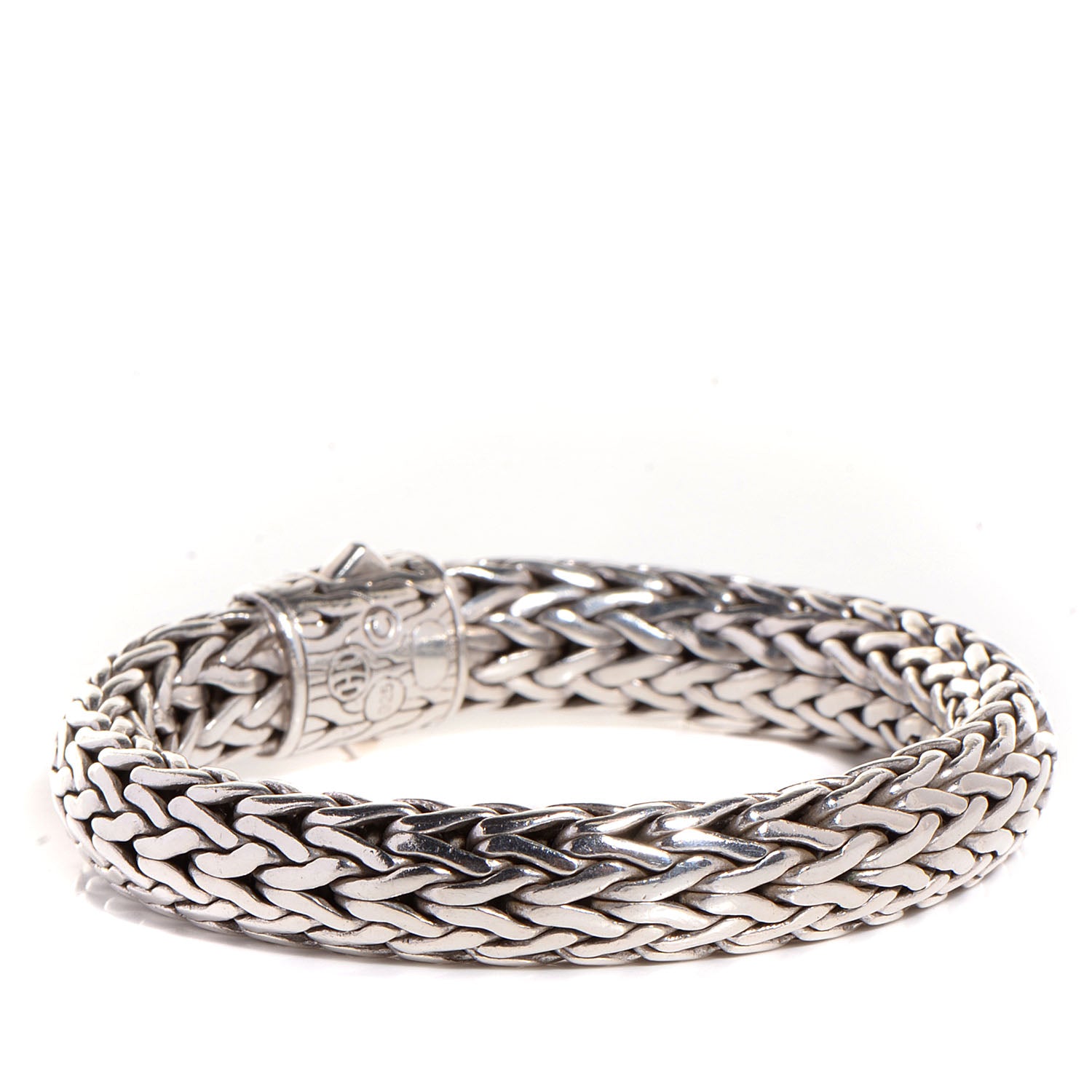 John Hardy Sterling Silver Diamond 11mm Classic Chain Bracelet 3 of 6