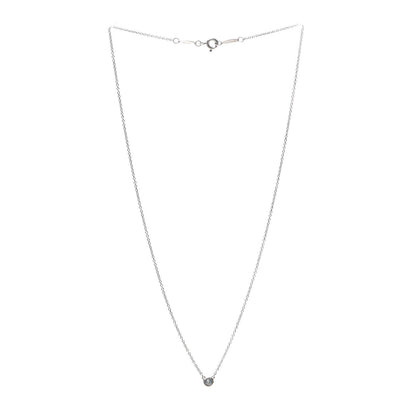 Tiffany Sterling Silver Aquamarine .06ct Elsa Peretti Color by the Yard Pendant Necklace 3 of 5
