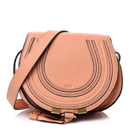 Chloe Calfskin Mini Marcie Round Crossbody Bag Peach Bloom 1 of 9