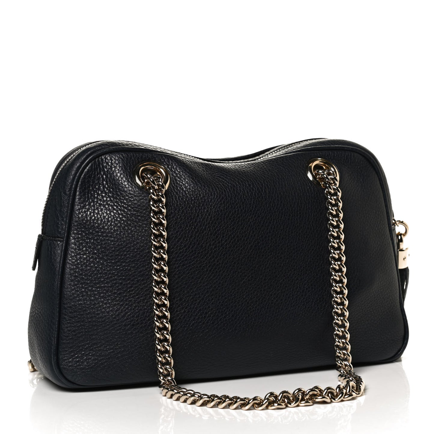 Pebbled Calfskin Small Soho Bowler Blue