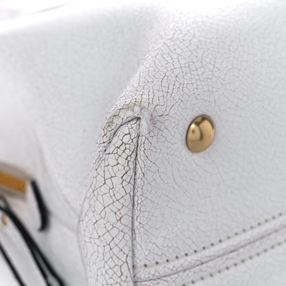 Miu Miu Calfskin Craquele Shopping Bag White 10 of 16