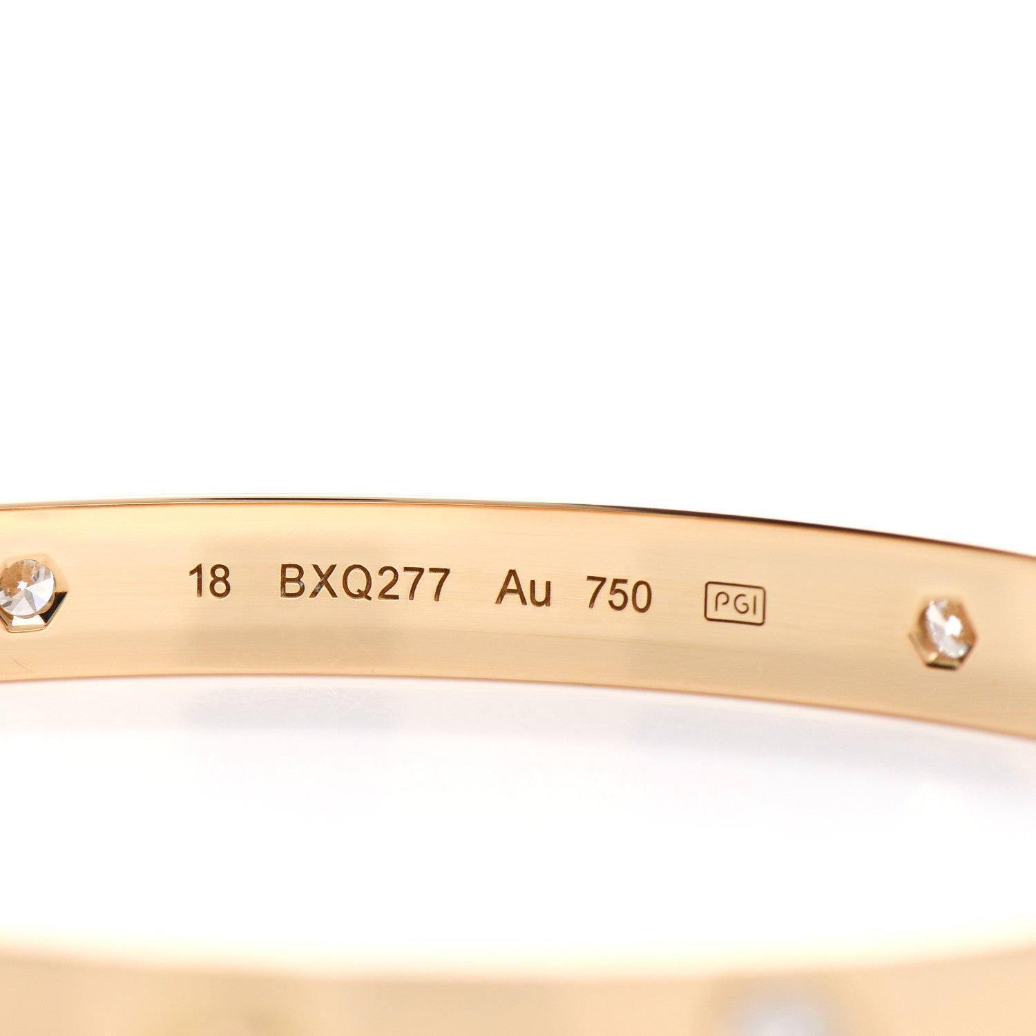 Cartier 18K Yellow Gold 4 Diamond LOVE Bracelet 18 5 of 6