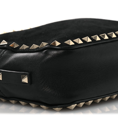 Valentino Garavani Calfskin Suede Rockstud Camera Crossbody Bag Black 8 of 15