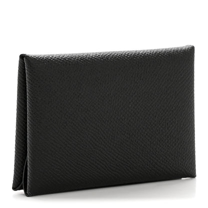 Hermes Epsom Calvi Duo Card Case Black 3 of 9