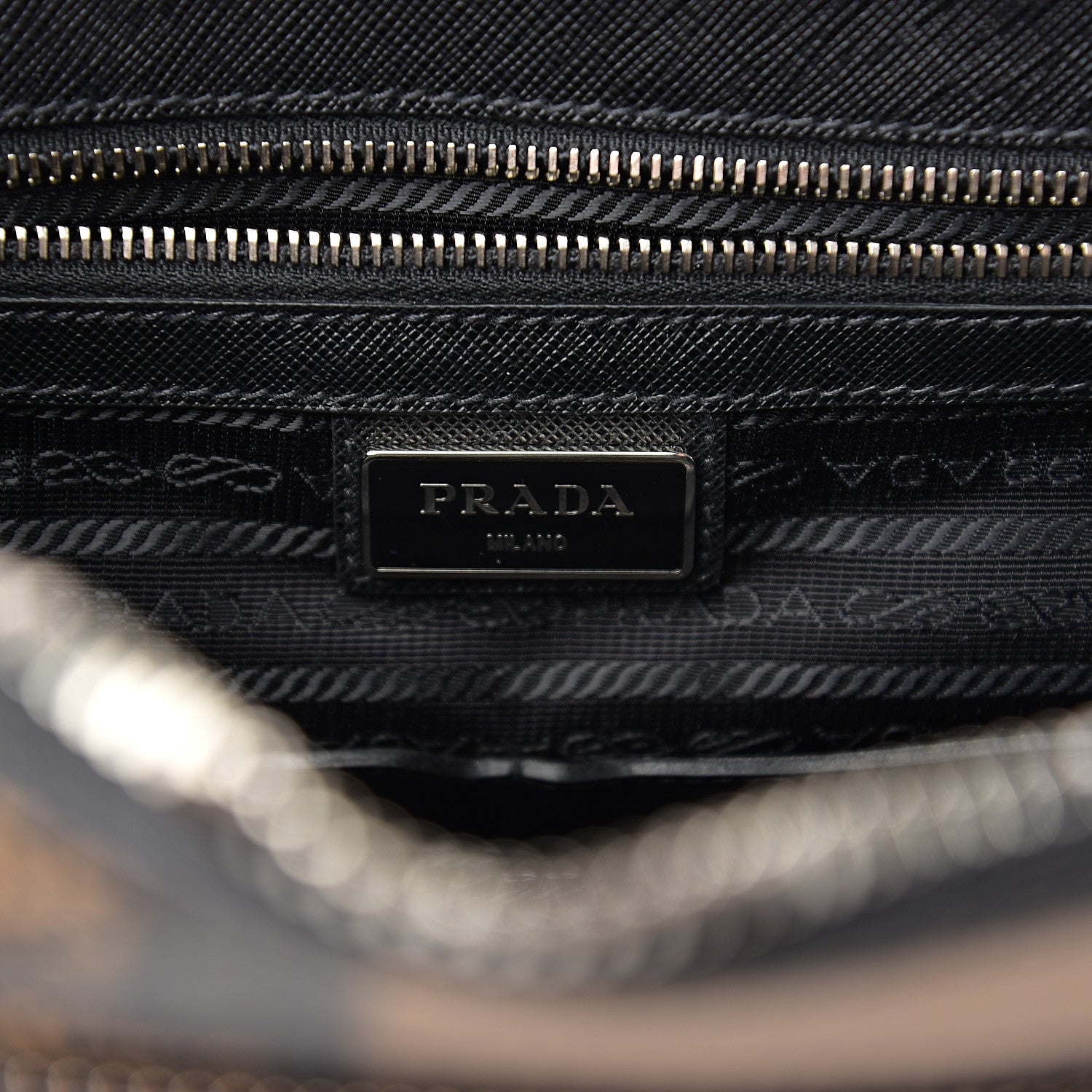 Prada Tessuto Nylon Saffiano Tartan Print Briefcase Cammello 5 of 8