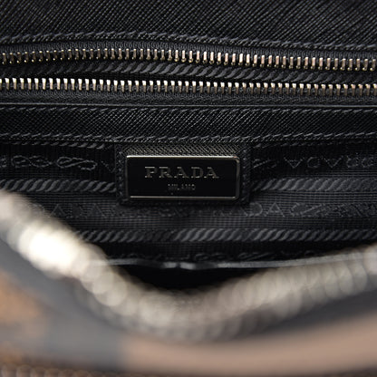Prada Tessuto Nylon Saffiano Tartan Print Briefcase Cammello 5 of 8