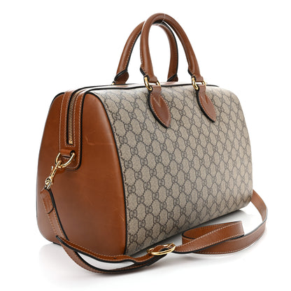 Gucci GG Supreme Monogram Medium Boston Beige Cuir 3 of 10