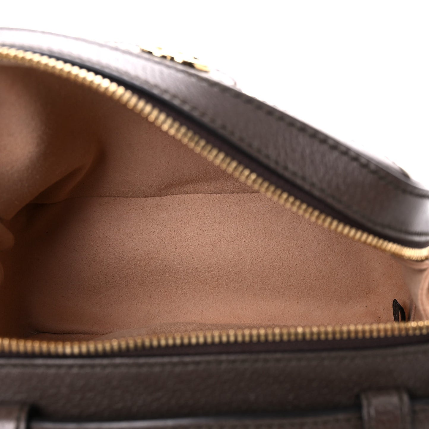 GG Supreme Monogram Mini Ophidia Top Handle Shoulder Bag Brown