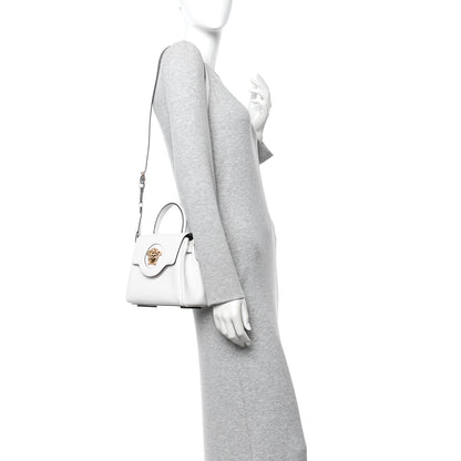 Versace Grained Calfskin Small La Medusa Top Handle Bag Optical White 2 of 12