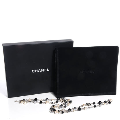 Chanel Pearl Beaded CC Long Necklace Black 6 of 6