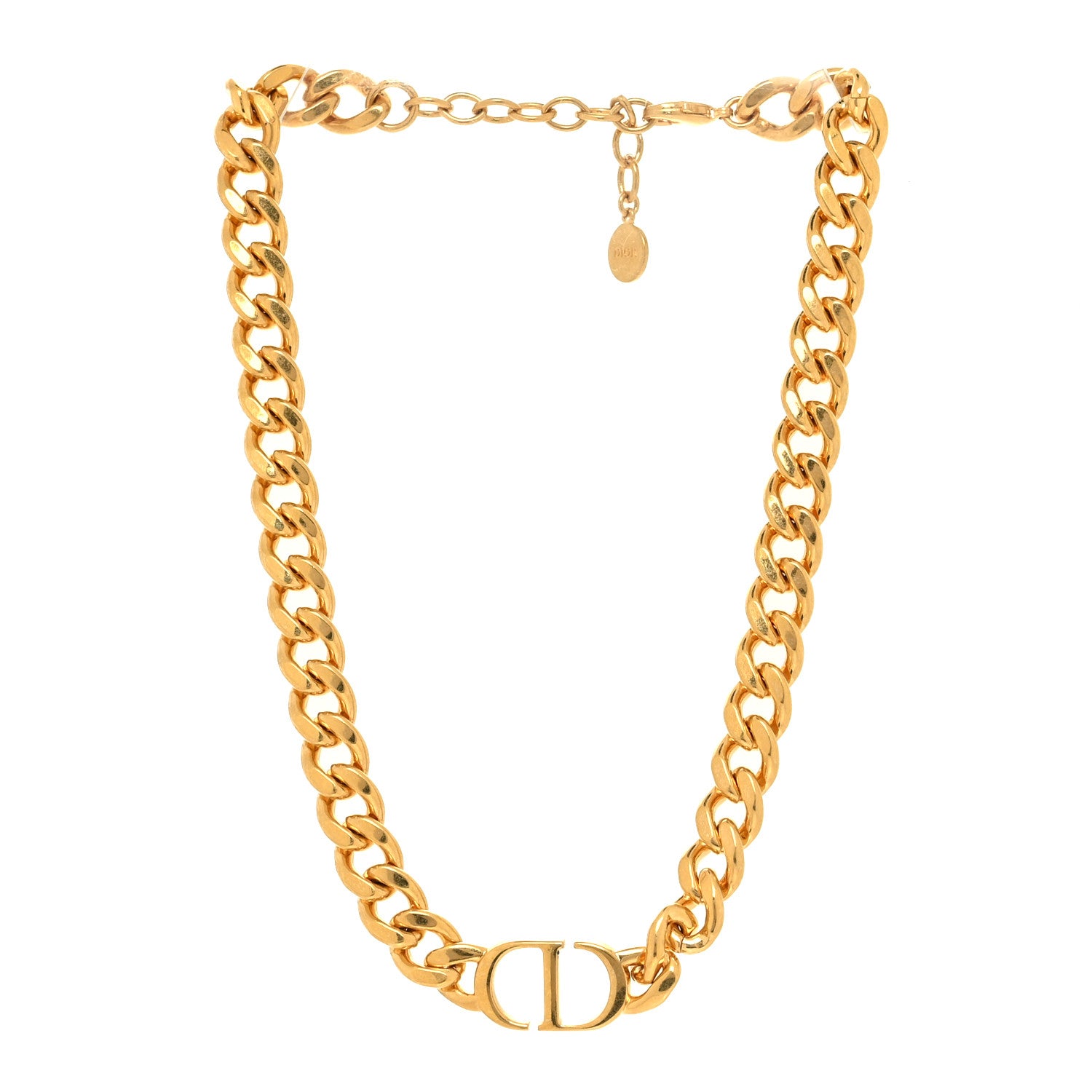 Christian Dior Metal CD Choker Necklace Gold 3 of 5