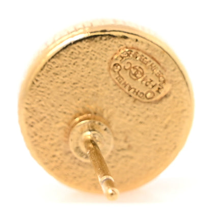 Chanel Metal Enamel CC Round Earrings Gold Pink 4 of 5