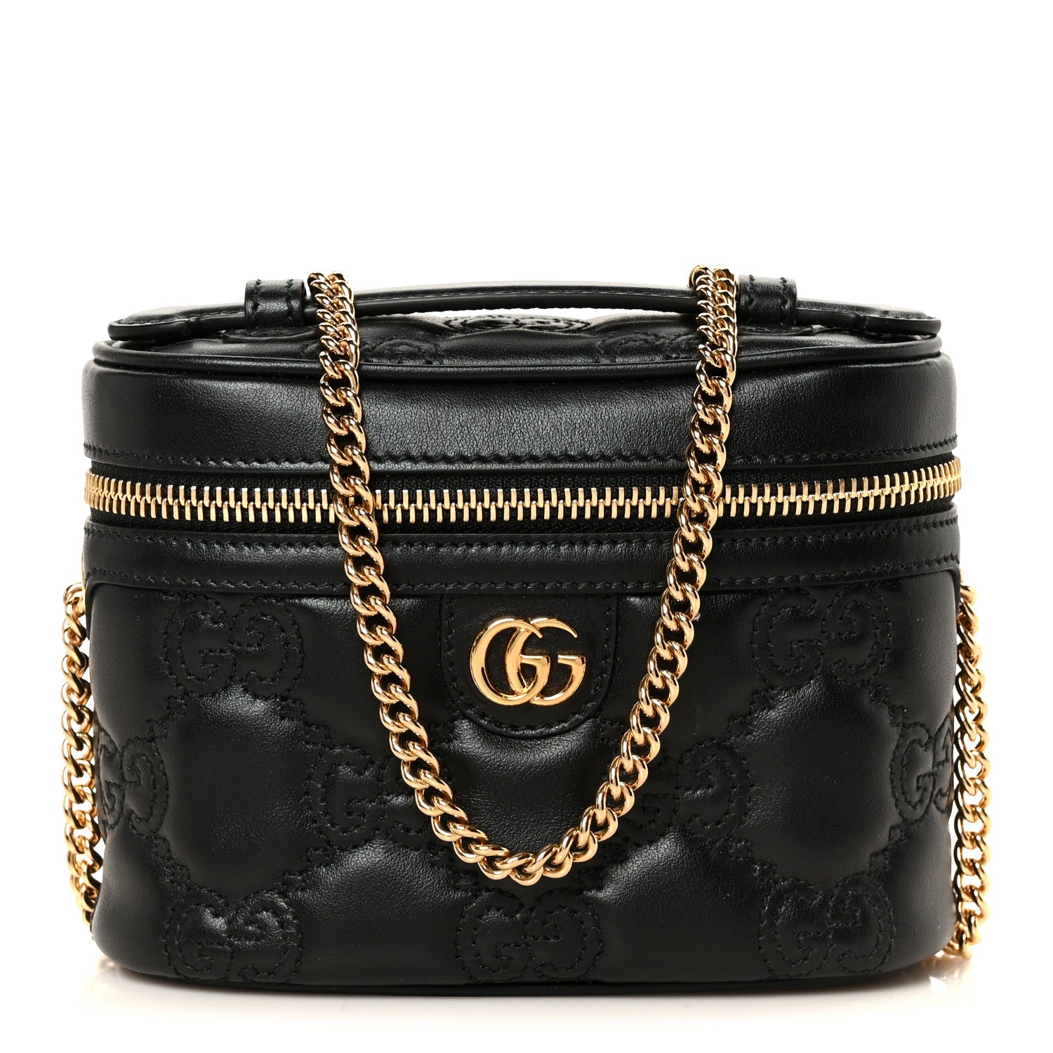 Gucci Calfskin GG Matelasse Mini Top Handle Bag Black 1 of 10