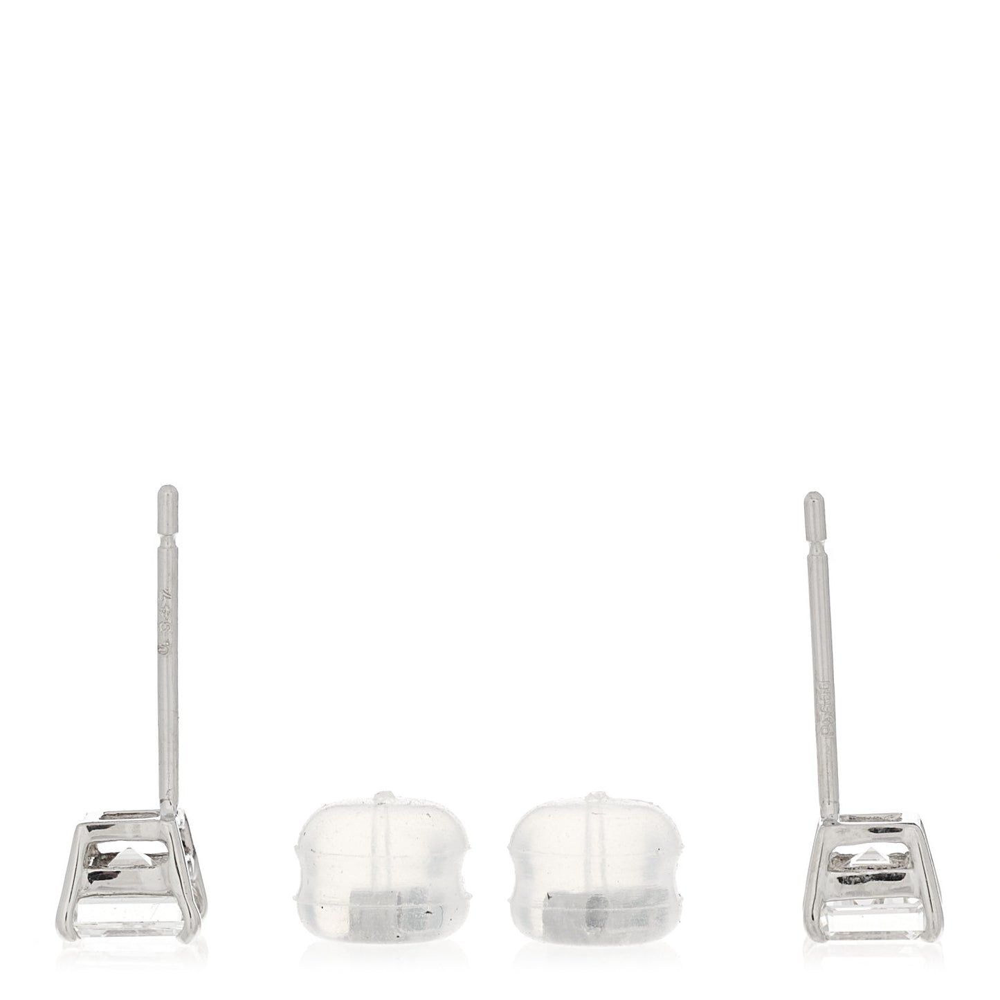 Platinum Diamond .68ct Square Cut Solitaire Earrings