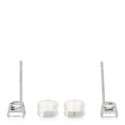 Parker & West by FASHIONPHILE Platinum Diamond .68ct Square Cut Solitaire Earrings 3 of 6