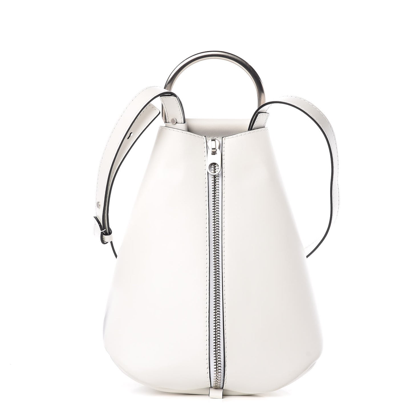 Calfskin Vertical Zip Backpack White