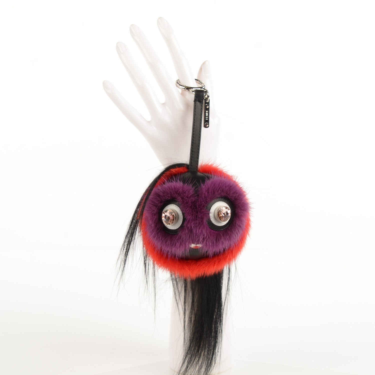 Fendi Mink Goat Fur QuTweet Funkyfur Bag Bug Charm Red 2 of 5