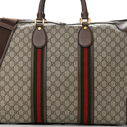 Gucci GG Supreme Monogram Web Large Ophidia Carry-On Duffle Bag Beige New Acero 8 of 18