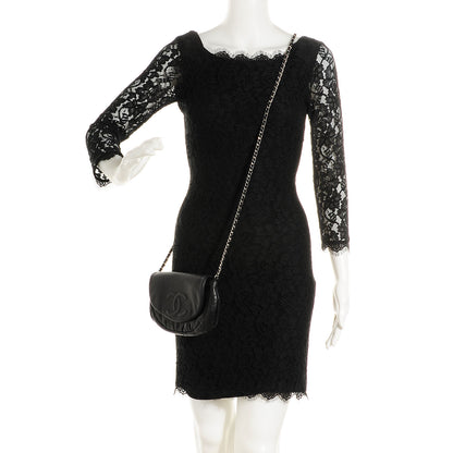 Chanel Caviar Half Moon Wallet On Chain WOC Black 2 of 11