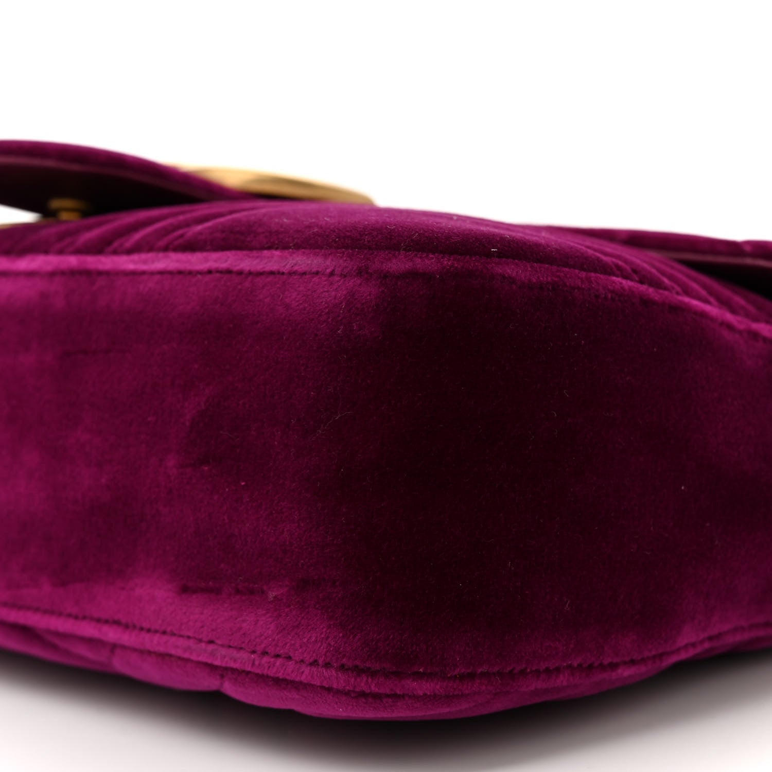 Gucci Velvet Matelasse Medium GG Marmont Shoulder Bag Fuchsia Violet Cyclamen 10 of 10
