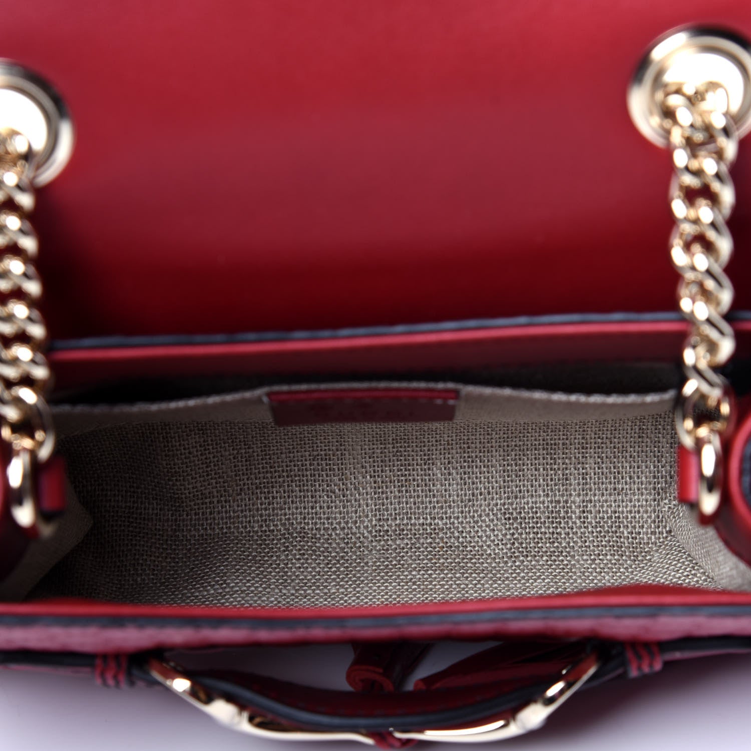 Gucci Soft Microguccissima Mini Emily Chain Shoulder Bag Rosso 6 of 12