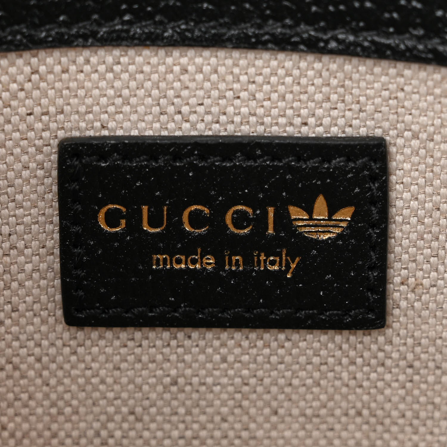 Gucci X ADIDAS Textured Dollar Calfskin Web Trefoil Mini Horsebit 1955 Shoulder Bag Black Off White 6 of 10