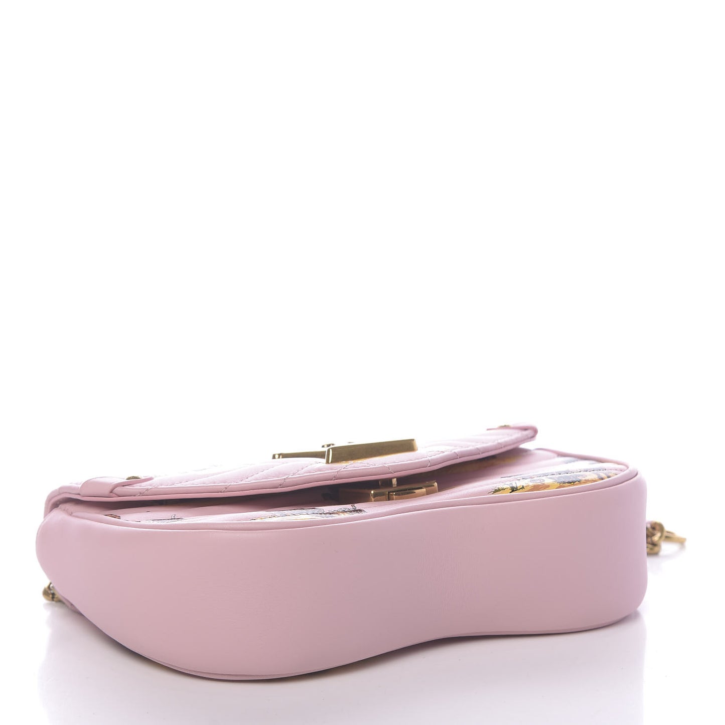Calfskin Leopard Print New Wave Chain PM Light Pink