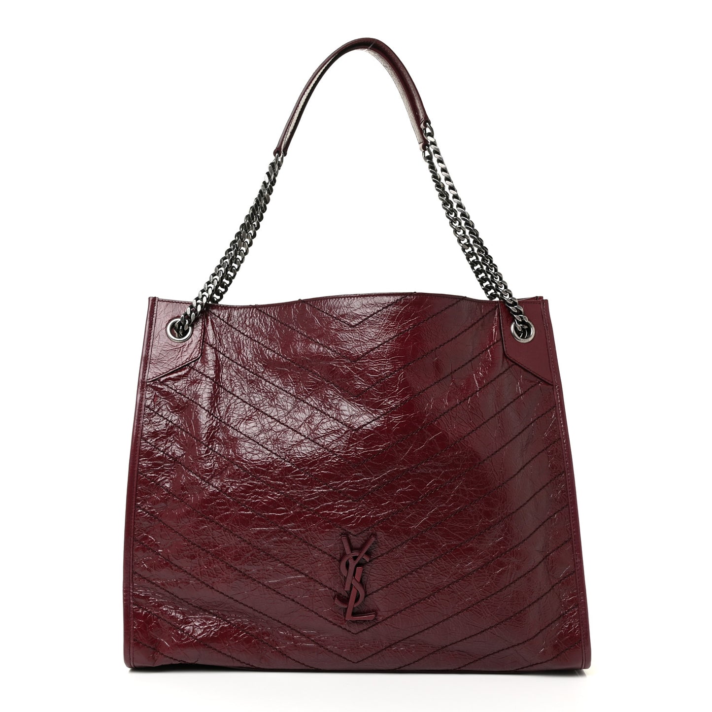Crinkled Calfskin Matelasse Monogram Niki Shoulder Bag Rouge Legion