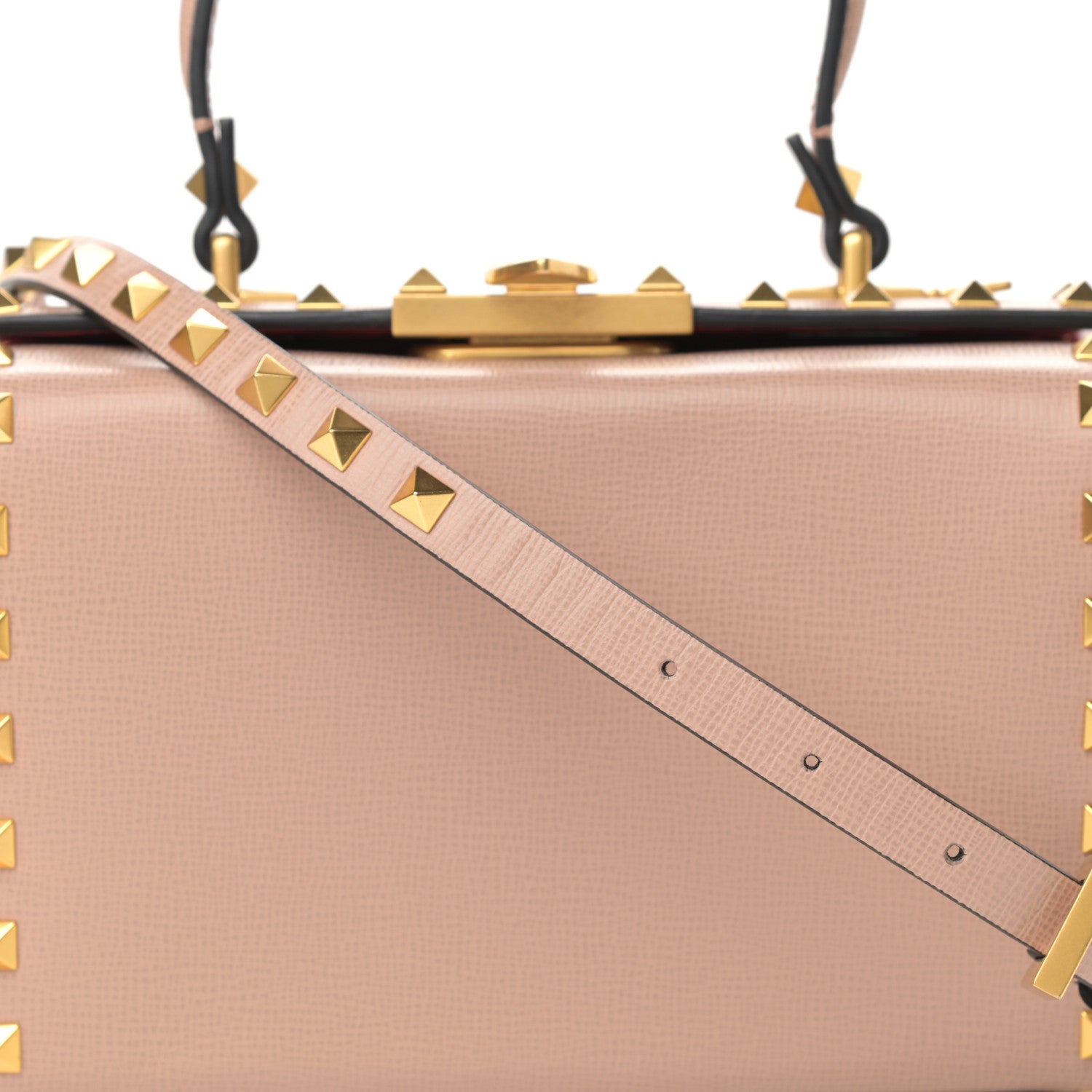 Valentino Garavani Grainy Calfskin Rockstud Alcove Box Top-Handle Bag Rose Cannelle 7 of 12