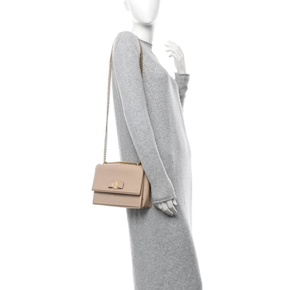 Salvatore Ferragamo Printed Calfskin Ginny Shoulder Bag Beige 2 of 14