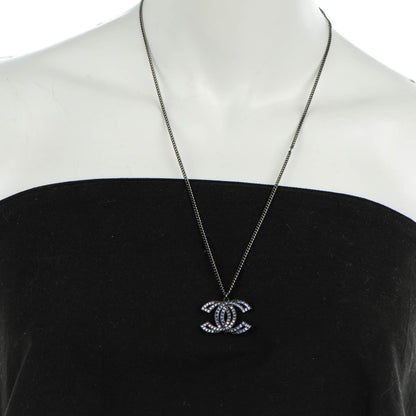 Chanel Crystal Baguette CC Necklace Purple Pink 2 of 6