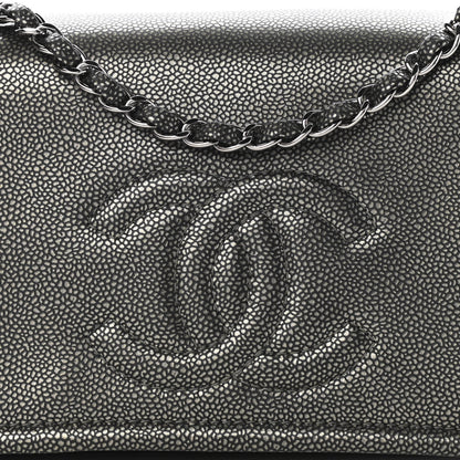 Chanel Metallic Caviar Medium Timeless CC Flap Dark Silver 8 of 12