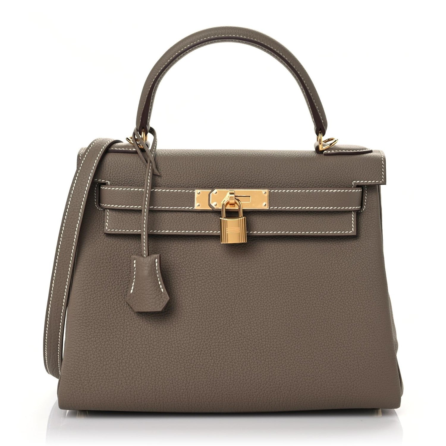 Hermes Togo Kelly Retourne 28 Etoupe 1 of 10