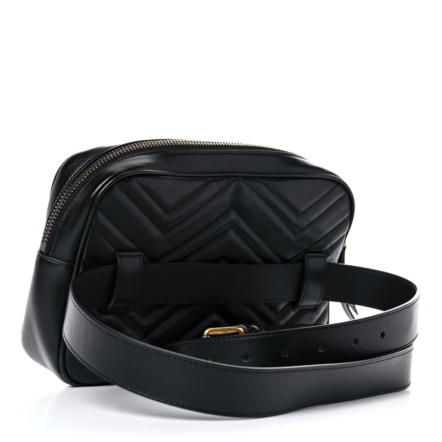 Gucci Calfskin Matelasse Mens GG Marmont Belt Bag 110 44 Black 3 of 17