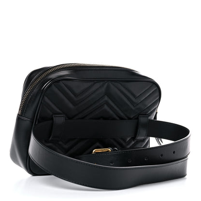 Gucci Calfskin Matelasse Mens GG Marmont Belt Bag 110 44 Black 3 of 17