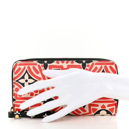Louis Vuitton Monogram Giant Crafty Zippy Wallet Creme Rouge Black 2 of 12