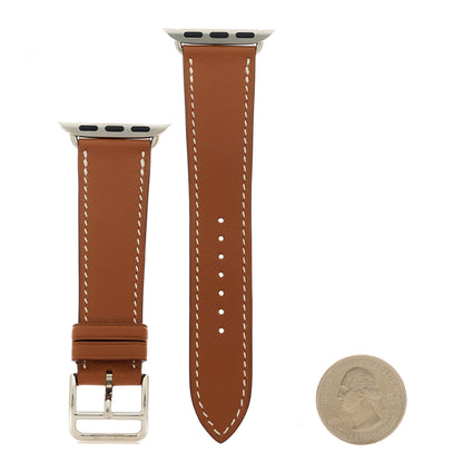 Hermes Barenia 42mm Apple Watch Single Tour Band Fauve 2 of 5