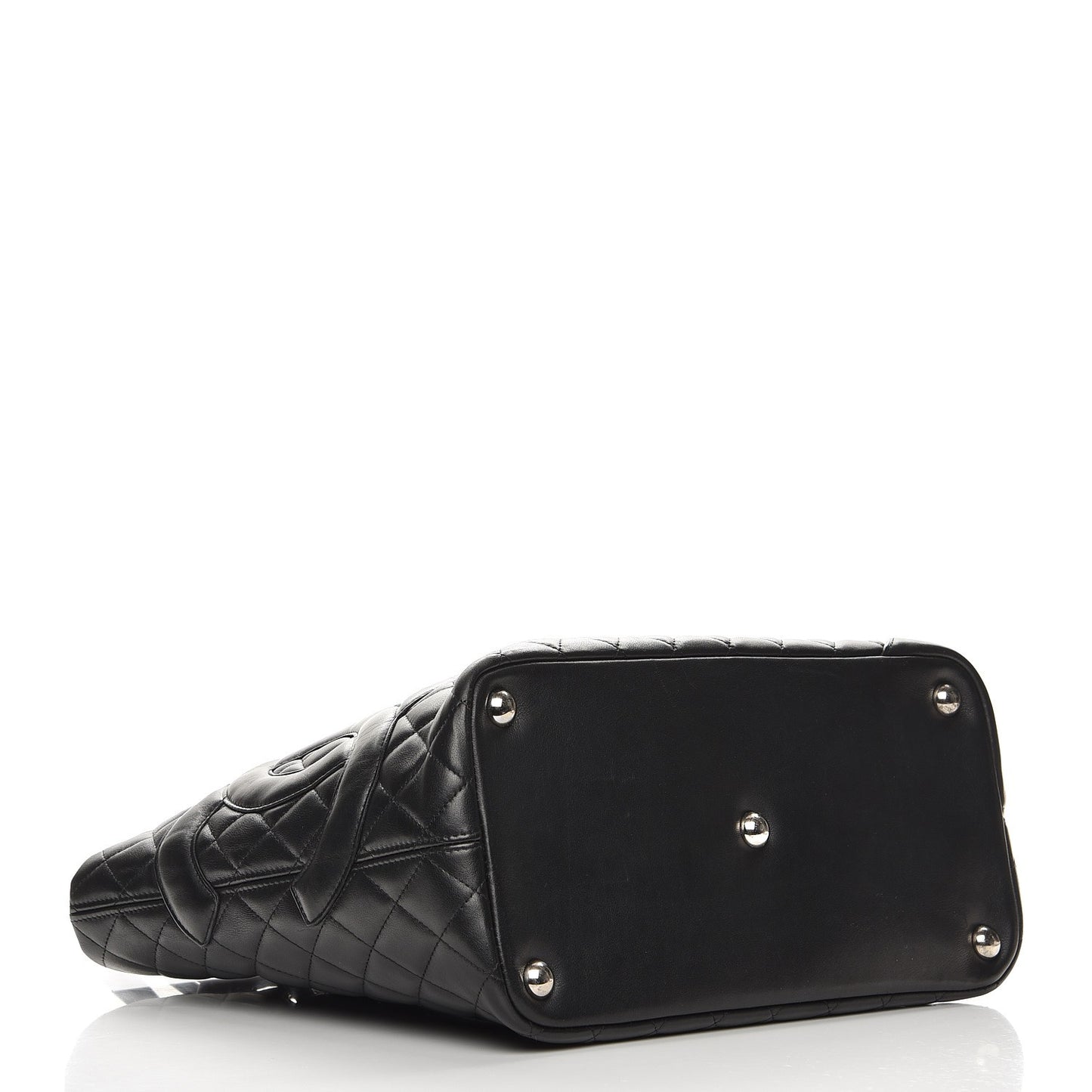 Calfskin Quilted Large Cambon Tote Black