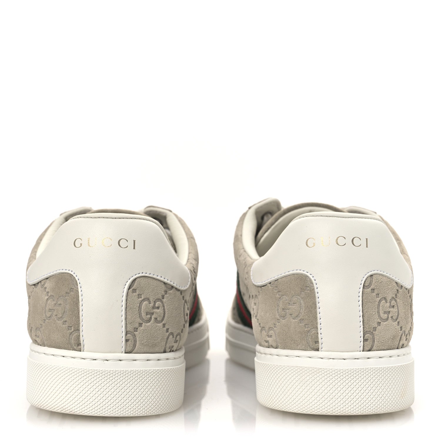 Gucci Suede GG Monogram Web Mens Ace Sneakers 8.5 Oatmeal 6 of 11