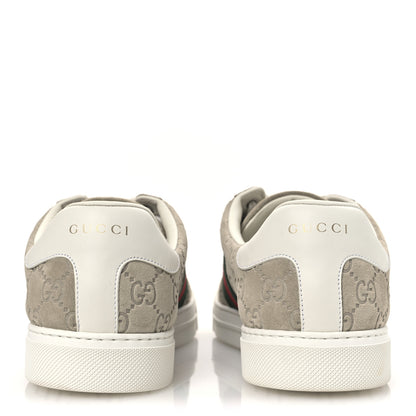 Gucci Suede GG Monogram Web Mens Ace Sneakers 8.5 Oatmeal 6 of 11