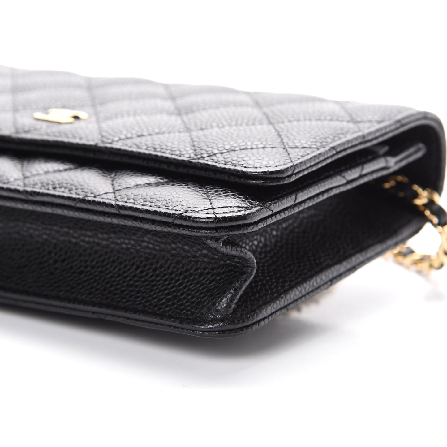 Caviar Quilted Wallet On Chain WOC Black