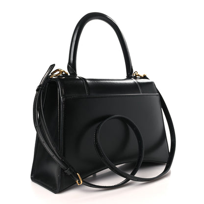Balenciaga Shiny Box Calfskin Medium Hourglass Top Handle Bag Black 3 of 9