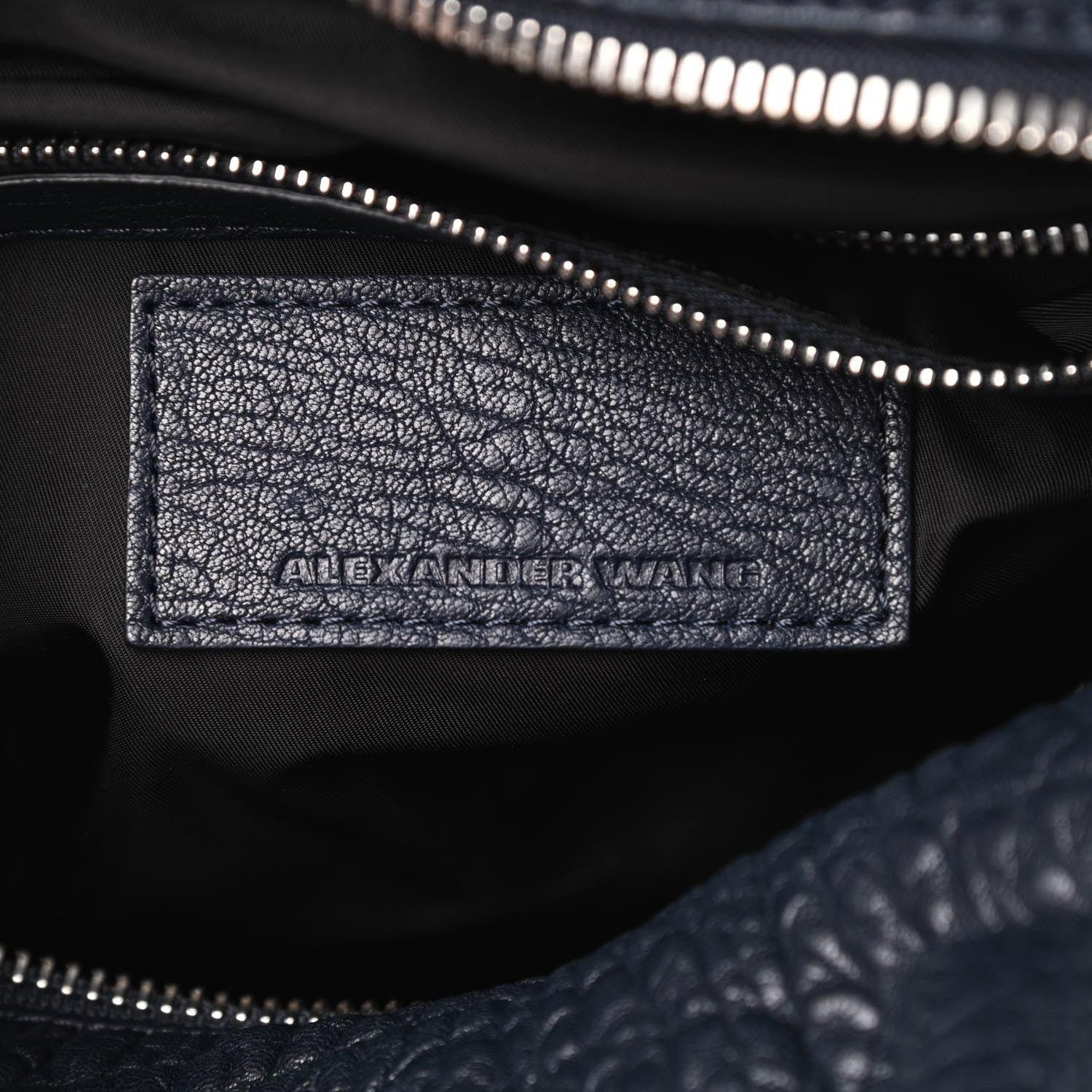 Alexander Wang Pebbled Lambskin Rocco Navy Silver Hardware 6 of 12