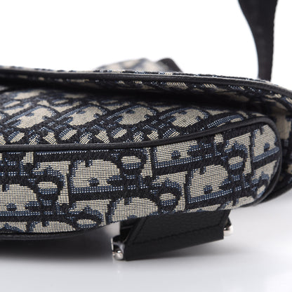 Christian Dior Oblique Mens Saddle Bag Blue 9 of 10